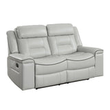 Darwan 2 Piece Double Lay Flat Reclining Sofa Set In Light Grey 9999Gy - 3 - 2 | Homelegance - 9999GY - 3 - 2 - Home Elegance USA - 2