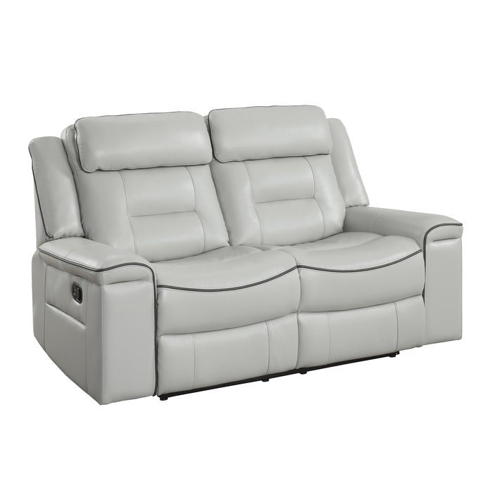 Darwan 3 Piece Double Lay Flat Reclining Living Room Set In Light Grey 9999Gy - 3 - 2 - 1 | Homelegance - 9999GY - 3 - 2 - 1 - Home Elegance USA - 3