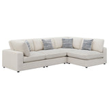 Rhette Beige 4-piece Upholstered Sectional with Reversible Cushions