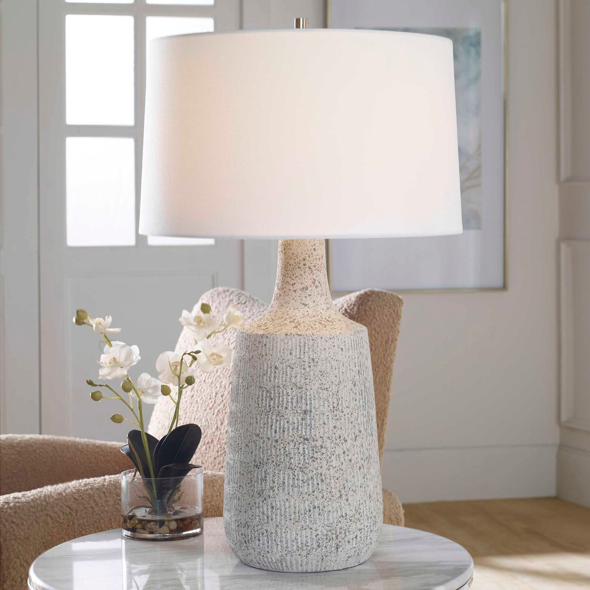 Scouts Table Lamp - Silver / White by Uttermost - View 2