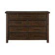 Classic Transitional Dresser of 9x Drawers Storage Brown Finish Bedroom Furniture 1pc, No Assembly
