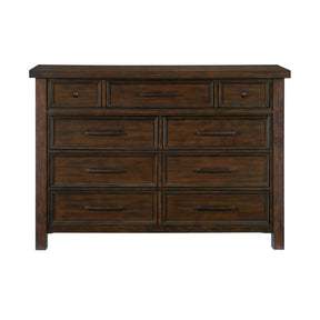 Classic Transitional Dresser of 9x Drawers Storage Brown Finish Bedroom Furniture 1pc, No Assembly