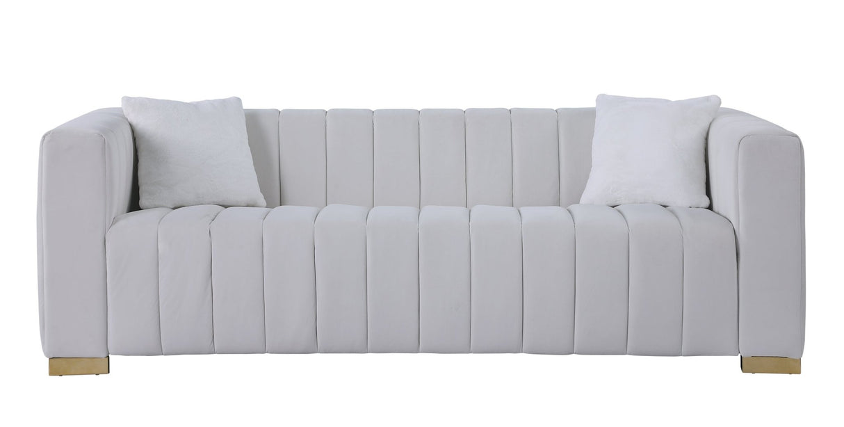 A modern channel sofa take on a traditional Chesterfield,White color,3 seater - W1099S00015 - image - 4