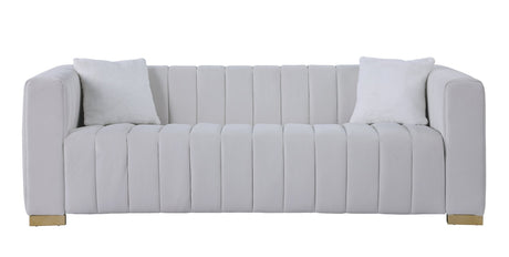 A modern channel sofa take on a traditional Chesterfield,White color,3 seater - W1099S00015 - image - 4