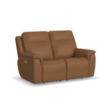 Sawyer Power Reclining Loveseat With Power Headrests, Lumbar - Dark Brown | Flexsteel