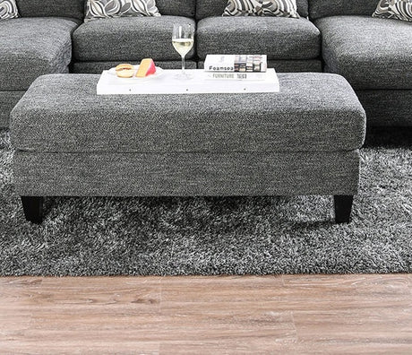 Gray Chenille 5pc Sectional Set Living Room Furniture Pillows Armless Chair Ottoman Chaise Plush Couch Sectionals - sold by Home Elegance USA