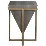 Bertrand Shagreen Accent Table Dark Gray & Gold - Dark Gray / Gold by Uttermost - View 5