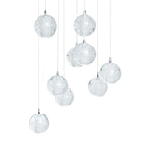 9 light Crystal Spheres Chandelier  // Round Chrome Canopy - Home Elegance USA