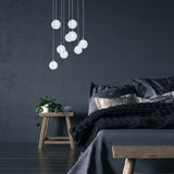 9 light Crystal Spheres Chandelier  // Round Chrome Canopy - Home Elegance USA