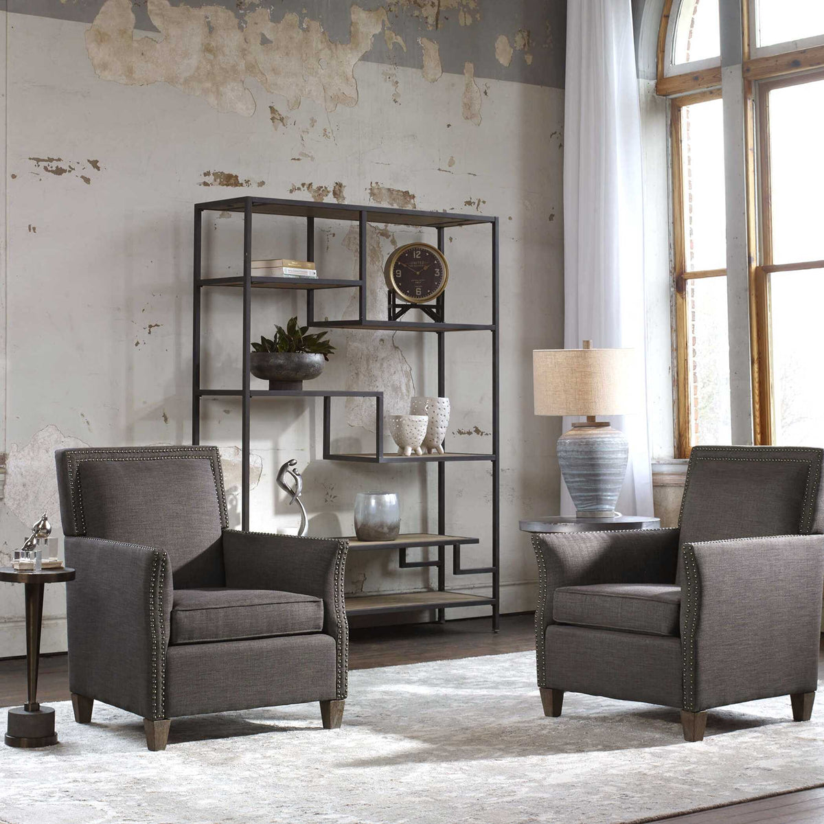 Sherwin Industrial Etagere - Light Brown / Black by Uttermost - View 2