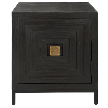 Aiken Geometric Cabinet / End Table - Black by Uttermost - View 1