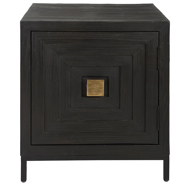 Aiken Geometric Cabinet / End Table - Black by Uttermost - View 1