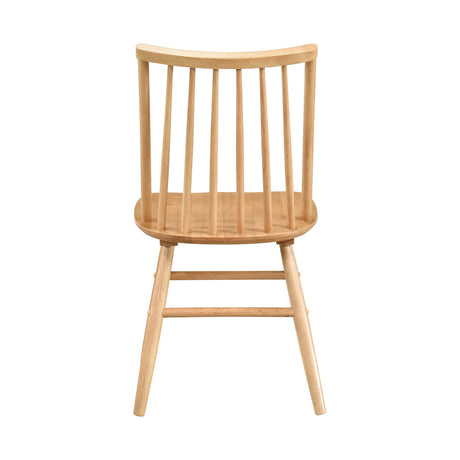 Natural Oak Finish Casual Dining 5pc Set Table and 4 Side Chairs Curved Backrest Windsor Wooden Dining Kitchen Furniture - sold by Home Elegance USA