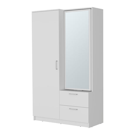 FM FURNITURE Thatcher Armoire- wardrobe, shoe storage and 2 - drawer, White - sold by Home Elegance USA