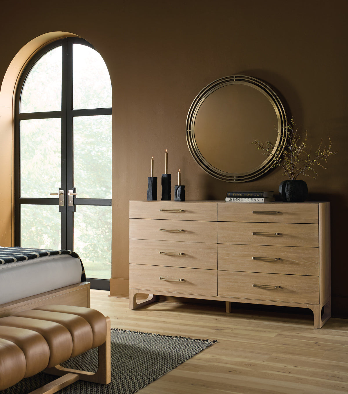 Banyon Bay Round Mirror - Gold by Hooker Furniture - View 2