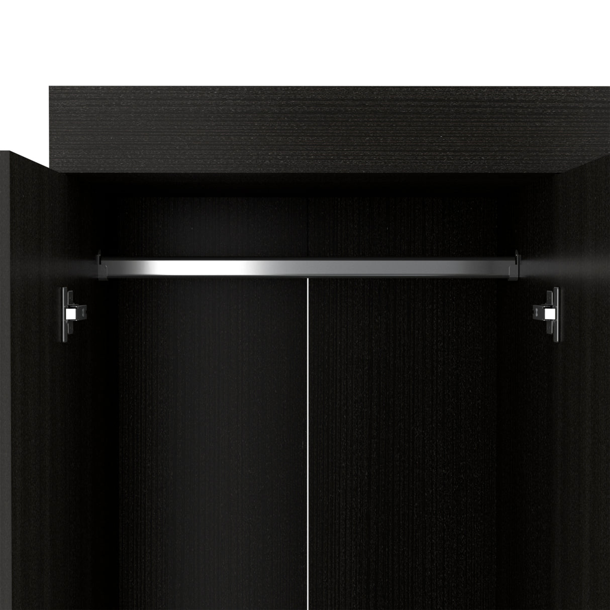 Hamilton Mobile Armoire, 4-Doors Cabinet, Three Drawers, Rods, Four Shelves, Black Wengue - Bedroom - sold by Home Elegance USA