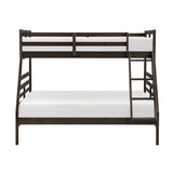 Twin over Full Bunk Bed 1pc Classic Dark Brown Finish Youth Bedroom Furniture Durable Wood - sold by Home Elegance USA