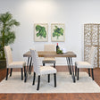 Amisos 5-Piece Dining Set, Hairpin Dining Table with 4 Chairs, 3 Color Options - sold by Home Elegance USA
