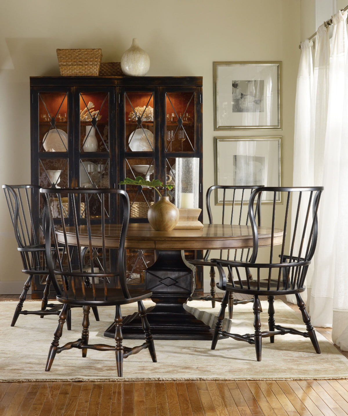 Sanctuary Spindle Side Chair Ebony - Black / Dark Brown by Hooker Furniture - View 3