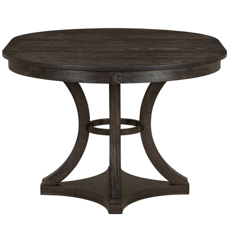 TREXM 5-Piece Retro Functional Dining Table Set Extendable Round Table and 4 Upholstered Chairs for Dining Room and Living Room (Espresso) - sold by Home Elegance USA