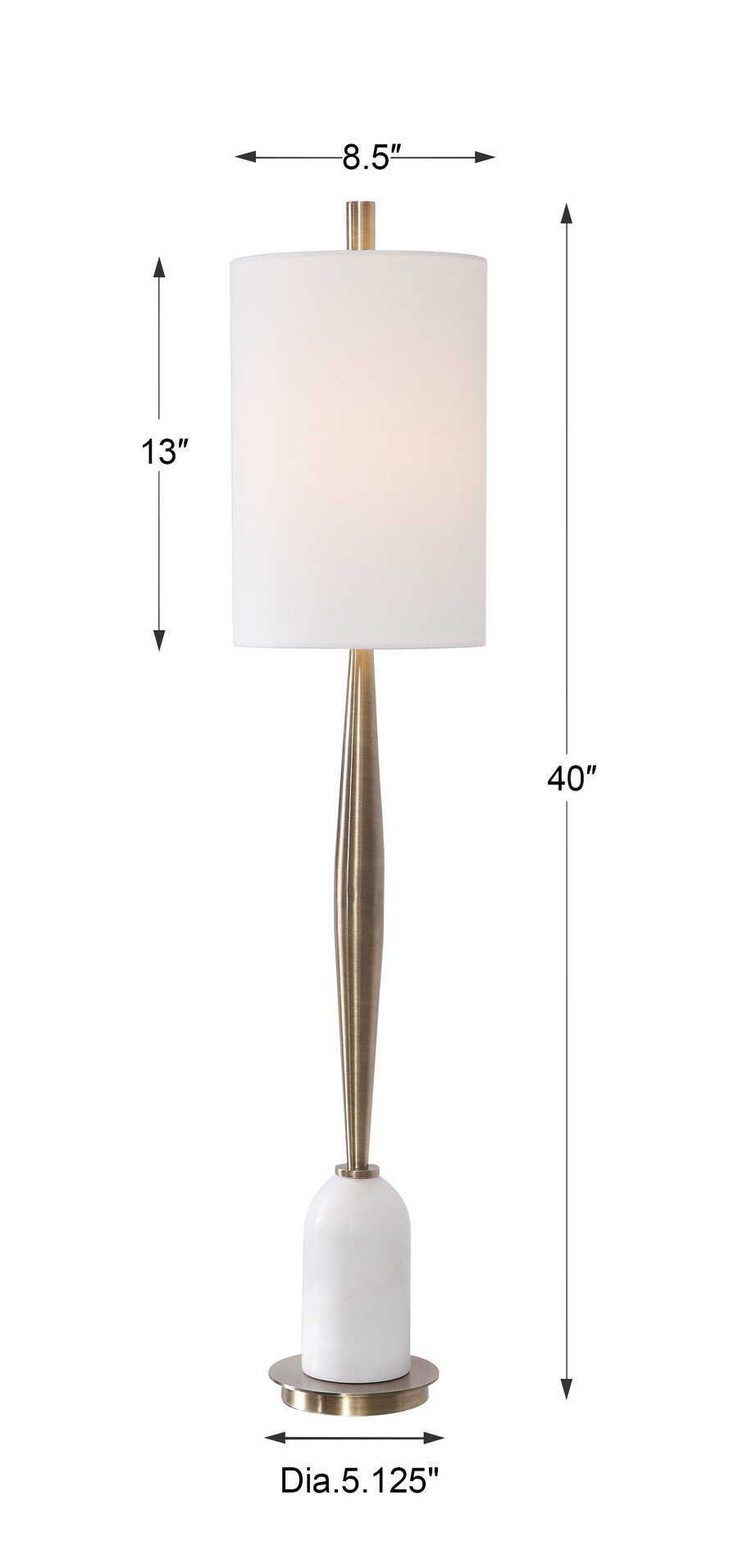 Minette Mid-Century Buffet Lamp - White / Yellow by Uttermost - View 9