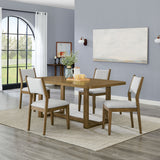 Darla 5Pc 72'W Rectangular Walnut Oak Finish Sled Dining Set