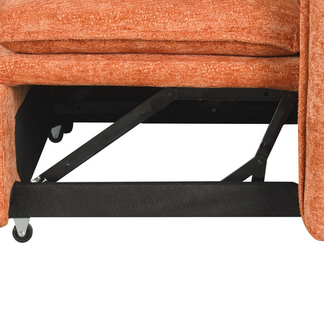 Convertible L-shaped Sofa Bed with Storage Ottoman, Power Sockets & USB Ports, Orange Chenille, 82.67' - sold by Home Elegance USA