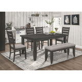Dexter Grey and Dark Grey 6-piece Rectangular Dining Set