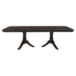 Double Pedestal Base Dark Cherry Finish 1pc Dining Table with Extension Leaf Wooden Furniture 96-inch Table