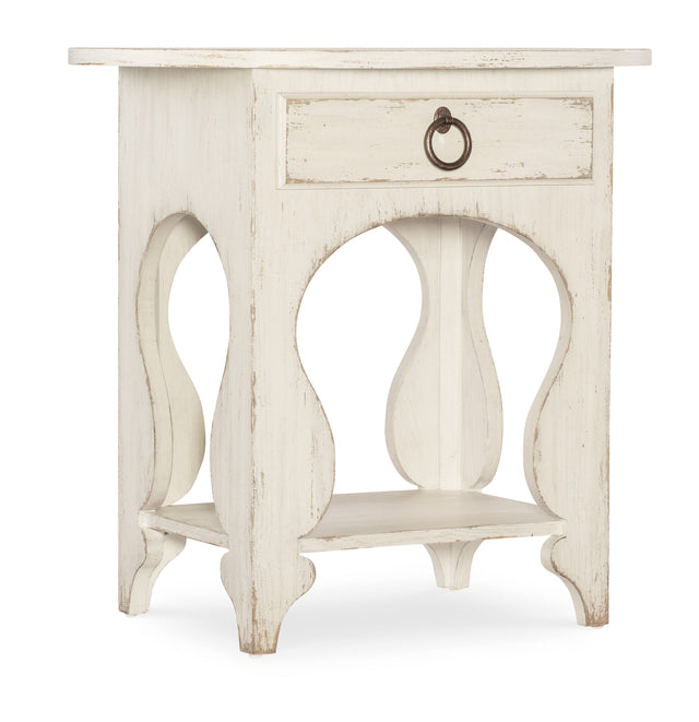 Americana One-Drawer Oval Nightstand - White by Hooker Furniture - View 1