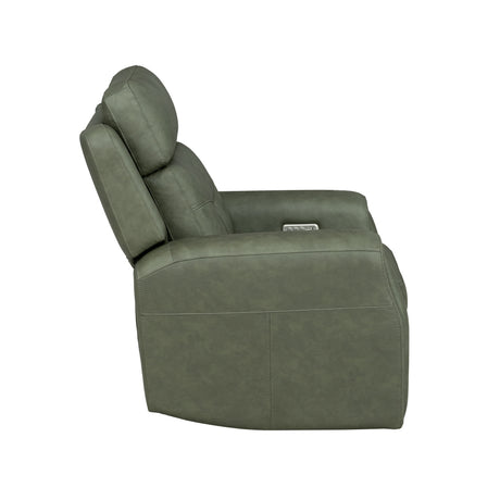 Felix Power Recliner With Power Headrest, Lumbar, Heat & Massage - Forest Green | Flexsteel