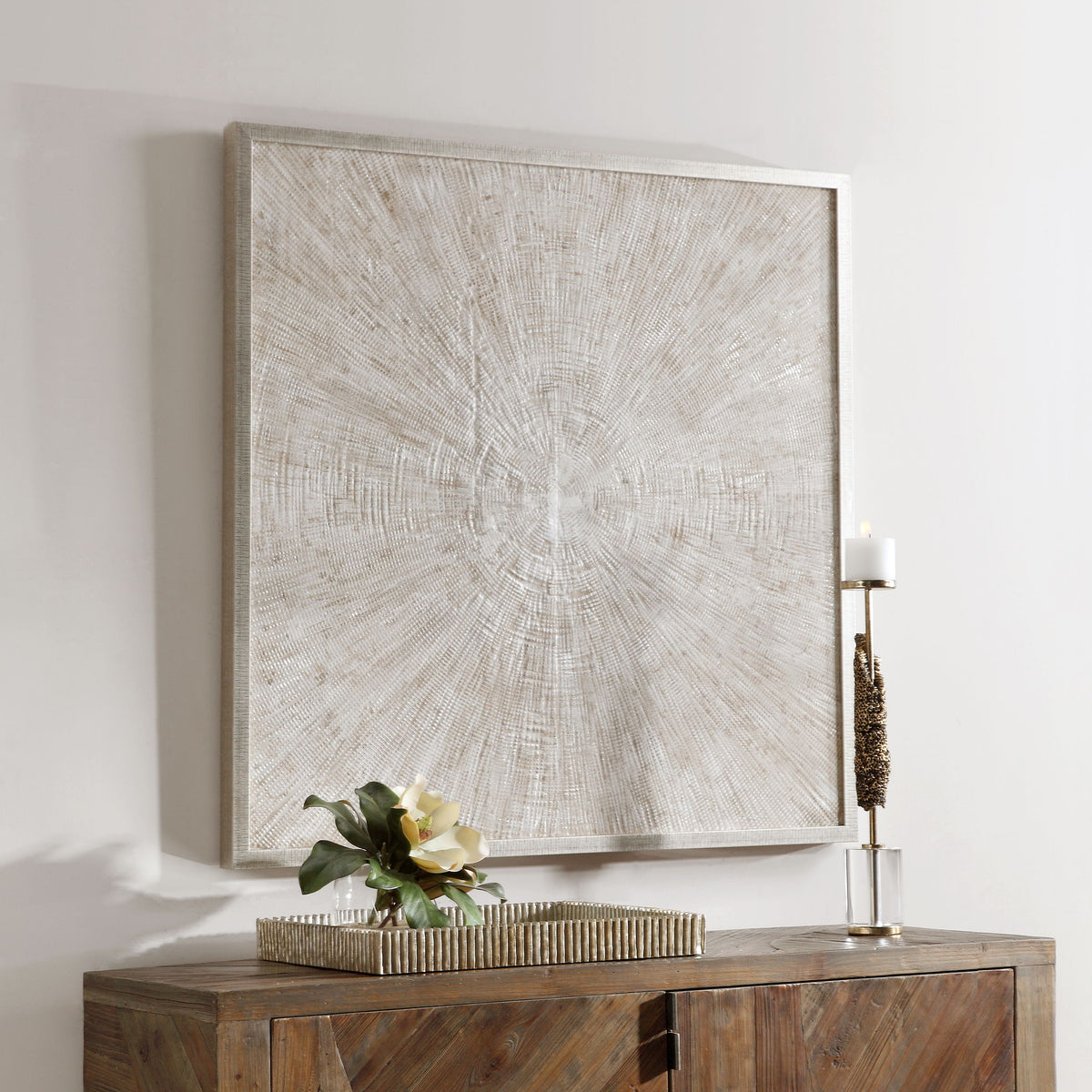 Mesmerize Abstract Art - Light Gray / Beige by Uttermost - View 2