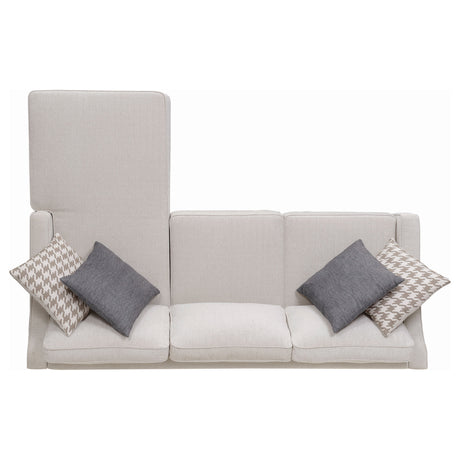 Isla Platinum L-shaped Upholstered Sectional Sofa with Pillows - sold by Home Elegance USA