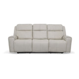 Barnett Power Reclining Sofa With Power Headrests & Lumbar - Timber | Flexsteel