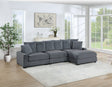 Contemporary Dark Gray 4pc Modular Sectional Set Corduroy Couch LAF & RAF Chairs Armless Chair Ottoman Living Room Furniture - sold by Home Elegance USA