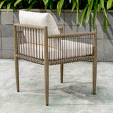 Borneo Outdoor Dining Chair - White / Dark Gray by Uttermost - View 5