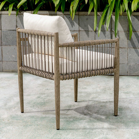 Borneo Outdoor Dining Chair - White / Dark Gray by Uttermost - View 5