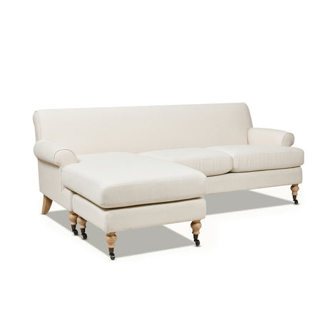 Alana  88' L-Shape Reversible Sectional Sofa, Light Beige Linen - sold by Home Elegance USA