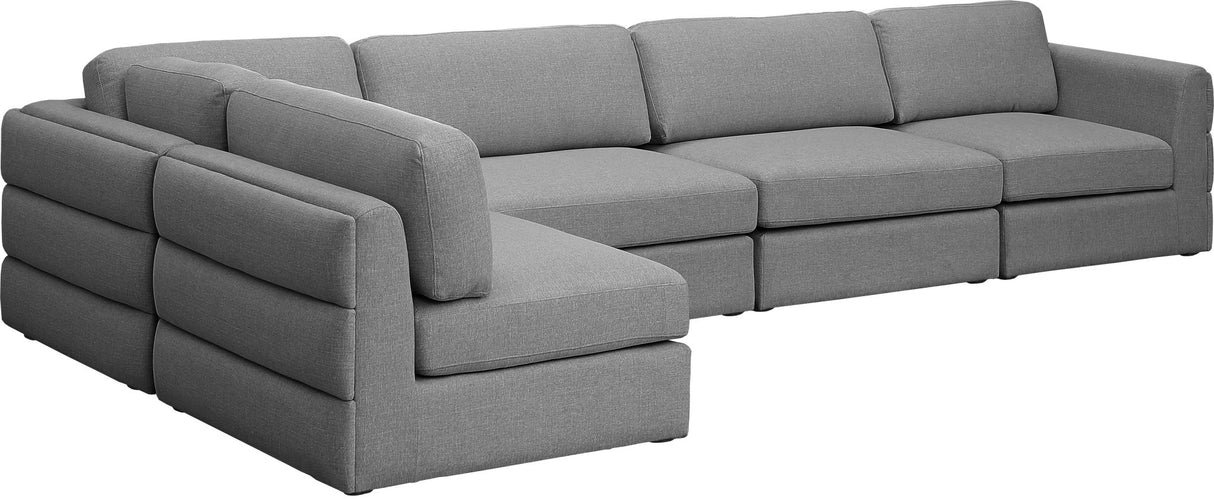 Beckham - Modular Sectional 5 Piece - Gray - Fabric | Home Elegance USA