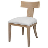 Idris Armless Chair Natural White & Light Brown - White / Light Brown by Uttermost - View 3