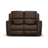 Henry Power Reclining Loveseat With Power Headrests & Lumbar - Burnt Umber | Flexsteel