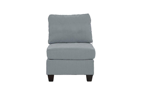 Modular Sectional 6pc Set Living Room Furniture L-Sectional Grey Linen Like Fabric 2x Corner Wedge 2x Armless Chairs and 2x Ottomans - sold by Home Elegance USA