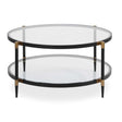 Chadid Round Glass Coffee Table - Black by Uttermost - View 1