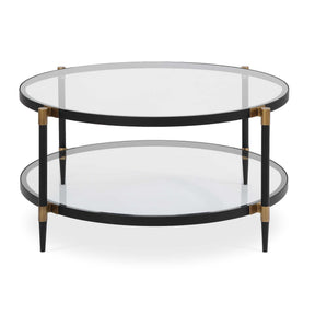 Chadid Round Glass Coffee Table - Black by Uttermost - View 1
