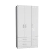 Armoire Wardrove 71', 4 Doors, Hanging Rod, 3 Cabinets, 6 Shelves, White - sold by Home Elegance USA