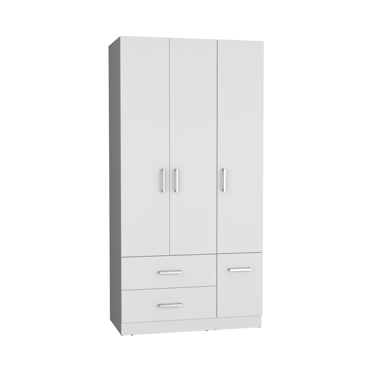 Armoire Wardrove 71', 4 Doors, Hanging Rod, 3 Cabinets, 6 Shelves, White - sold by Home Elegance USA