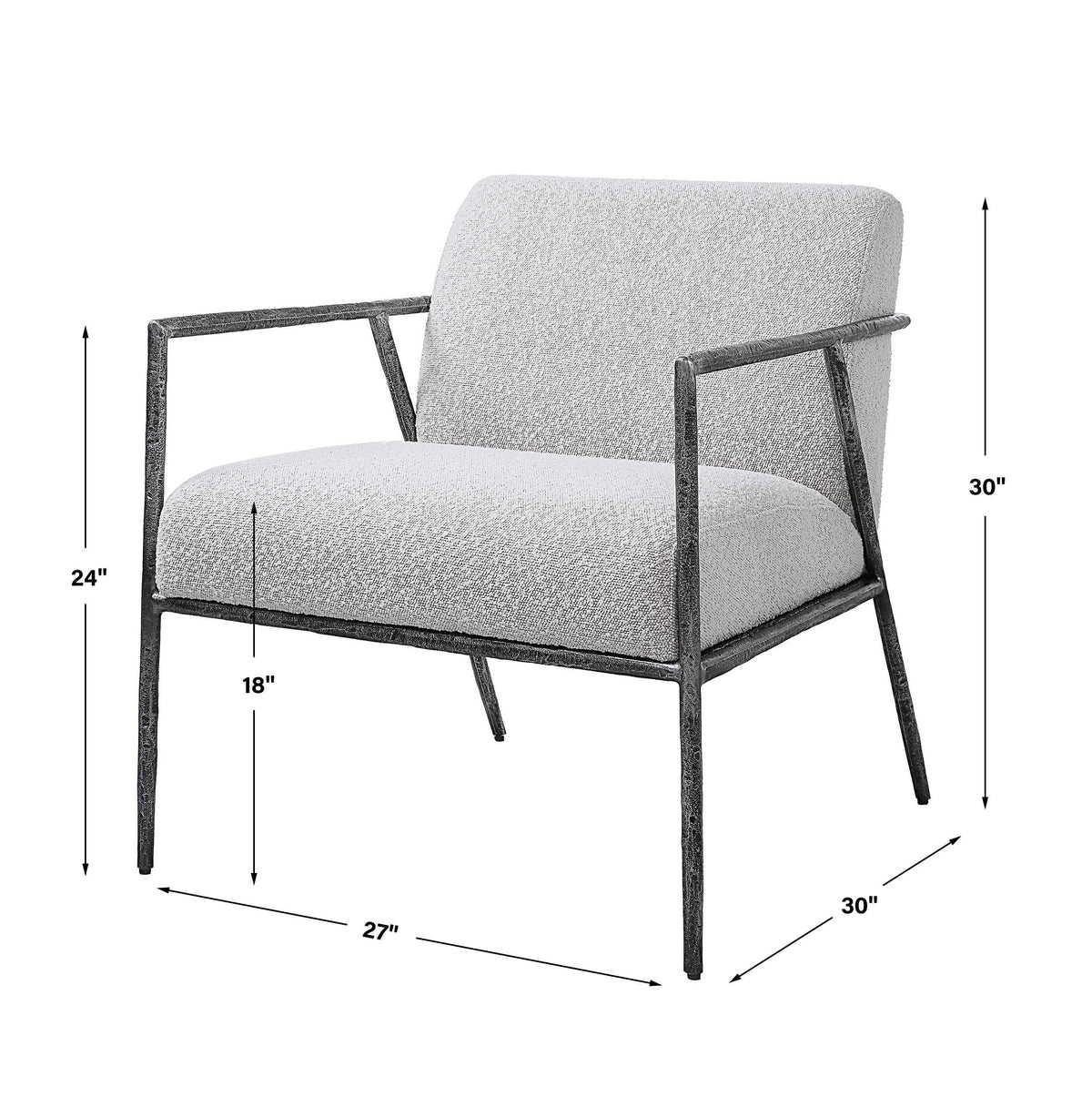 Brisbane Accent Chair Light Gray - Beige by Uttermost - View 8