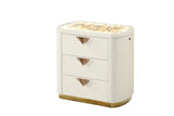 La Pierre Modern Style 3-Drawer Night stand Made with Wood and Gold Accents in Beige  same as B009P270815 (CA inventory)