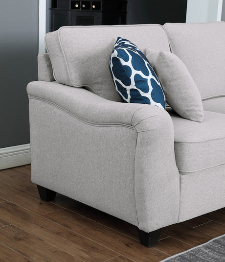 Leo 125' Light Gray Linen 8Pc Modular L-Shape Sectional Sofa and Ottoman - sold by Home Elegance USA