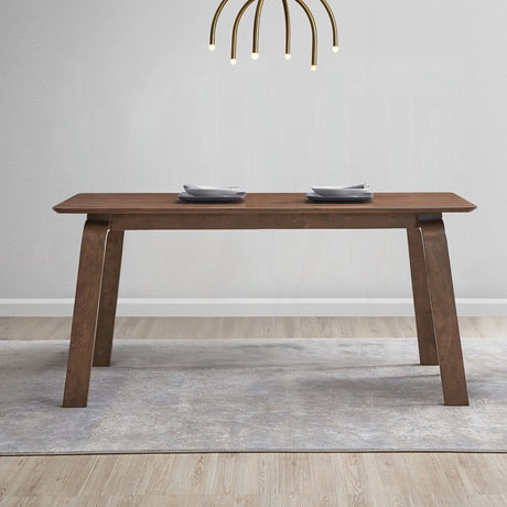 Modern Contemporary Walnut Finish 5pc Dining Set Rectangle Table and 4x Wingback Side Chairs Retro Style Dining Furniture - sold by Home Elegance USA